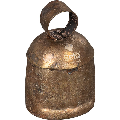 Sela Harmony Noah's Bell Size 6 (3.75") Tuning B5 with Rubber Mallet, Handmade Brass Coated Iron, Ideal for Meditation and Sound Therapy