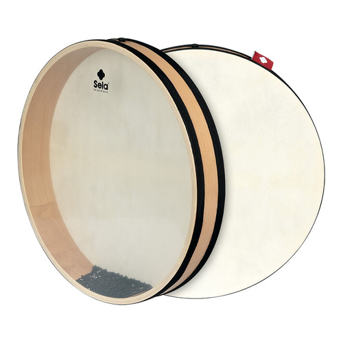 Sela Percussion Ocean Drum - Hand Percussion Instrument, 55cm, Beech Wood Frame, Synthetic and Natural Skin Drumheads, Adjustable Sound Effects