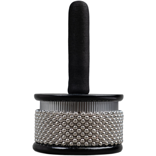 Sela 115mm Cabasa Rhythm Shaker - Black Lacquered Pine Wood, Foam Handle, Metal Beads, Ideal for Percussionists, Bands, and Music Education