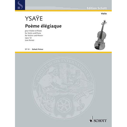 Poeme Elegiaque Op 12 Violin Piano 