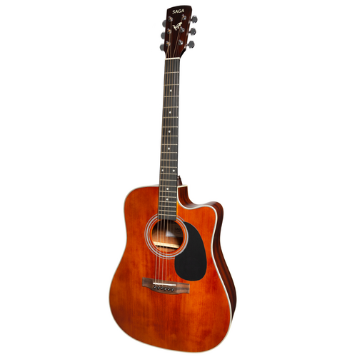 Saga 700 Series Engelmann Spruce Dreadnought Acoustic-Electric Cutaway Guitar SF700CRE