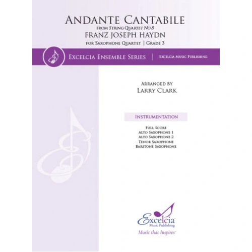 Andante Cantabile for Saxophone Quartet Grade 3 Sheet Music