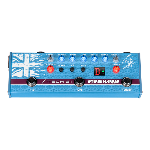 Tech 21 Steve Harris SH1 Signature Bass Guitar Pedal with All-Analog SansAmp Technology and 4-Band Active EQ