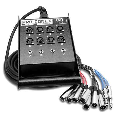HOSA Pro-Conex Stage Box Snake - 8 x XLR Sends 4 x TRS Returns