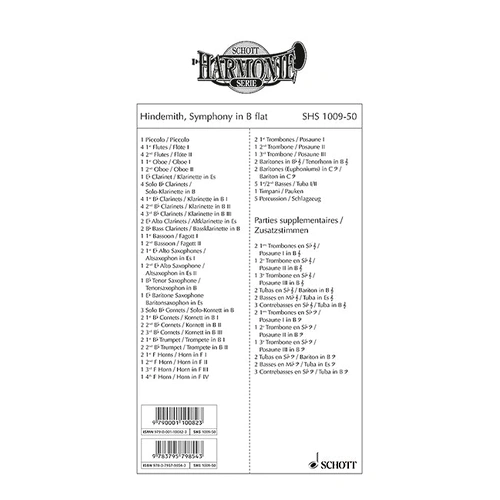 Symphony in Bb for Concert Band Parts