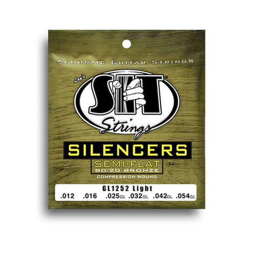 SIT 80/20 Silencer Semi-Flat Light Acoustic Guitar Strings Set 12-52