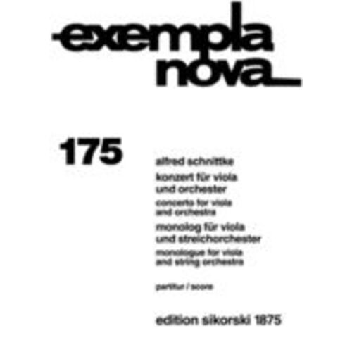 Viola Concerto And Monologue Study Score 