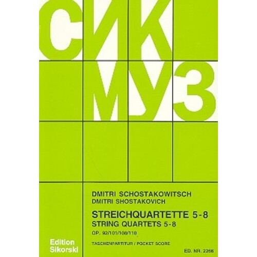 Shostakovich - String Quartets Nos 5-8 Study Score (Softcover Book)