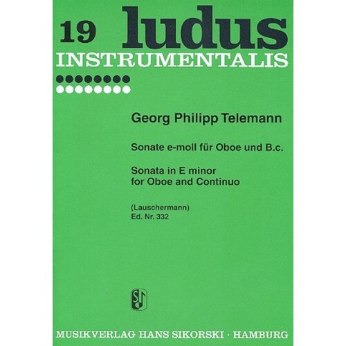 Telemann - Sonata E Minor Oboe/Piano (Softcover Book)