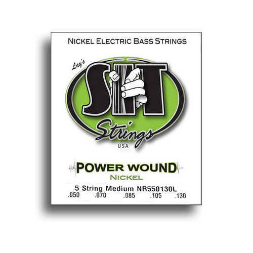 SIT Power Wound 5-String Medium Nickel Electric Bass String Set .050-.130