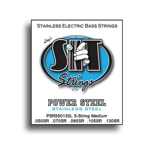 SIT Power Steel 5-String Medium Stainless Electric Bass String Set (50-105)
