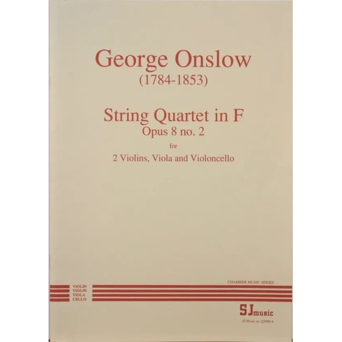 String Quartet in F Op. 8 No. 2 by George Onslow - Cello & Viola, SJ Music, 1 Page