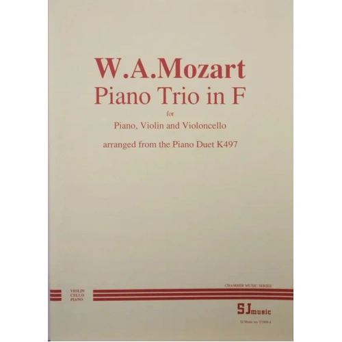 Mozart Piano Trio in F K497 Arranged by John Cooley for Cello, Piano, Violin - SJ Music