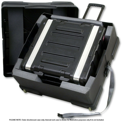 SKB Rack Pack Shockproof Case for 4U Rack with Wheels and Pull-Out Handle