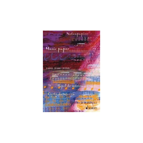 Music Paper Notepad - 200 Pages (100 Sheets) with 12 Staves by Schott Music