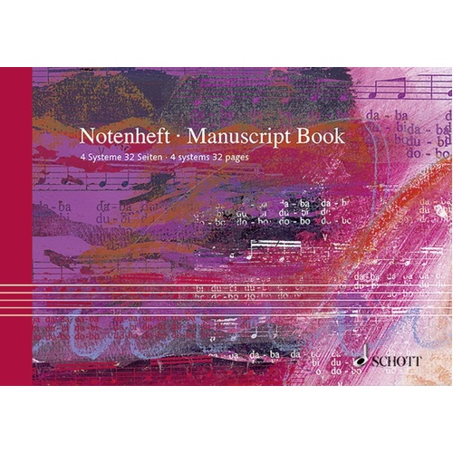 A5 Manuscript Book Landscape 32 Pages 4 Staves Schott Music