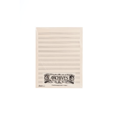 Archives Manuscript Score Pads, 12 Stave, 50 Sheets
