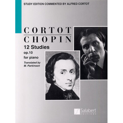 Chopin - 12 Studies Op 10 Piano Ed Cortot English Text (Softcover Book)