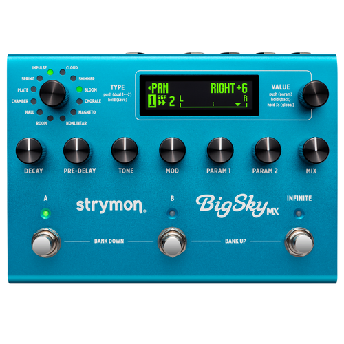 Strymon BigSky MX Multi Reverb Pedal with Dual Reverb, 12 Reverb Machines, MIDI Control, and Impulse Response Capability