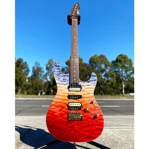 ESP Original Custom Shop Snapper CTM Electric Guitar H-S-H Blue Red Gradation