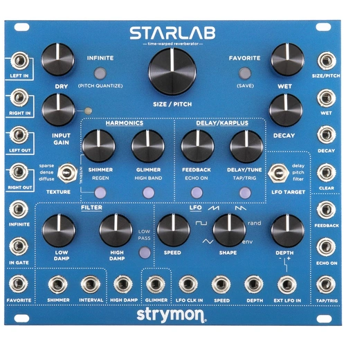 Strymon Starlab Experimental Reverb - Three Reverb Types, Delay/Karplus Synthesis, LFO Modulation, Stereo I/O, USB Firmware Updates