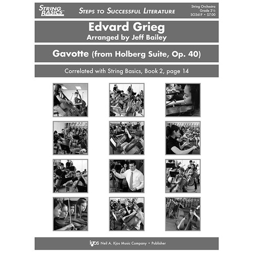 Gavotte (from Holberg Suite), Op. 40 - Score for String Orchestra
