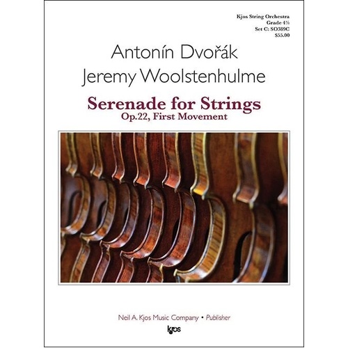 Serenade for Strings Op. 22 Movement 1 - Score and Parts by Jeremy Woolstenhulme, String Orchestra, 44 Pages, Publisher: Neil A. Kjos Music Company