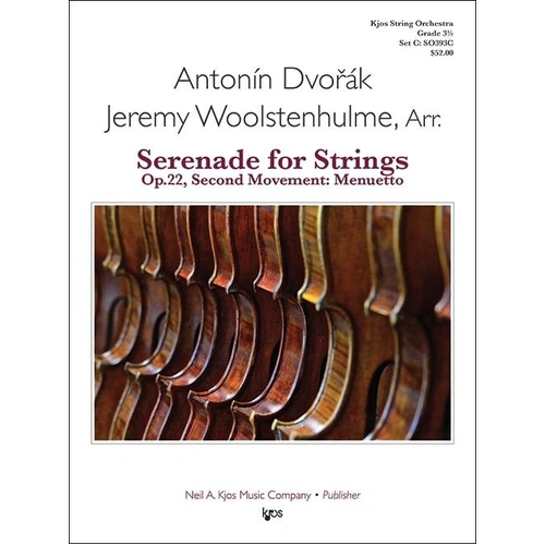 Serenade for Strings Op. 22 Second Movement Menuetto for String Orchestra by Dvorak, Arranged by Woolstenhulme, Kjos Music Company