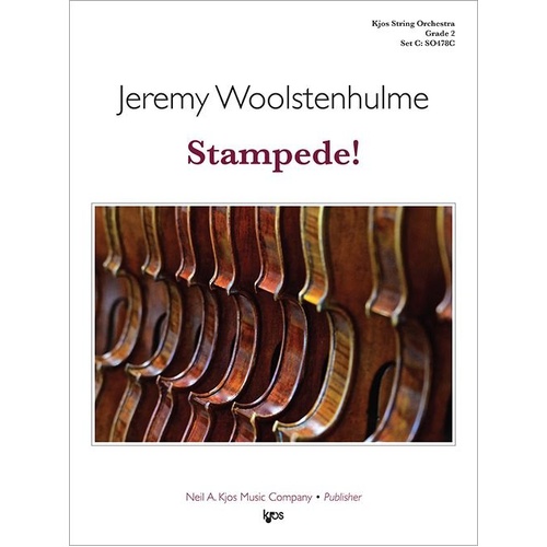 Stampede! - String Orchestra Ensemble by Jeremy Woolstenhulme, Kjos Music, 50 Pages, Includes Washboard & Spoons, D Major