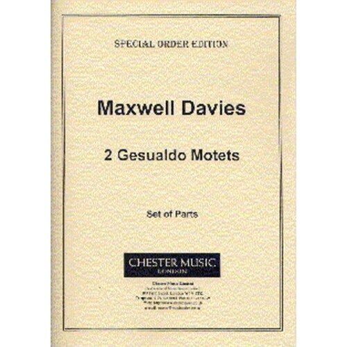 Davies: Two Gesualdo Motets Brass Quintet (Parts) 