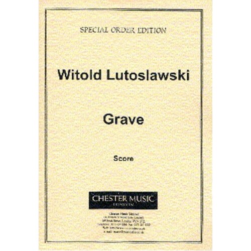 Lutoslawski Grave Cello and Strings Score (Arch) 