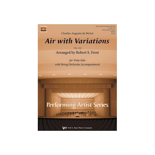 Air With Variations No. 14 for Viola and String Orchestra, Grade 5 Solo, Grade 3 Orchestra, C Major, 50 Pages
