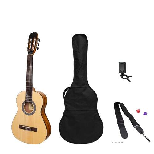 Sanchez 1/2 Size Student Classical Guitar Pack (Spruce/Koa)
