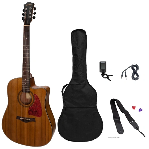 Sanchez SP-D4-ACA Acoustic-Electric Dreadnought Cutaway Guitar Pack with Accessories