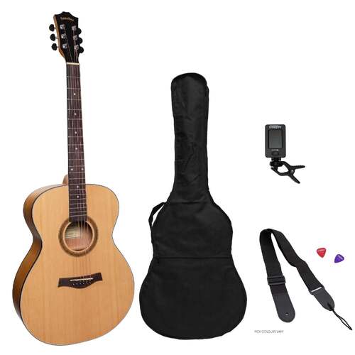 Sanchez Left Handed Acoustic Small Body Guitar Pack (Spruce/Acacia)