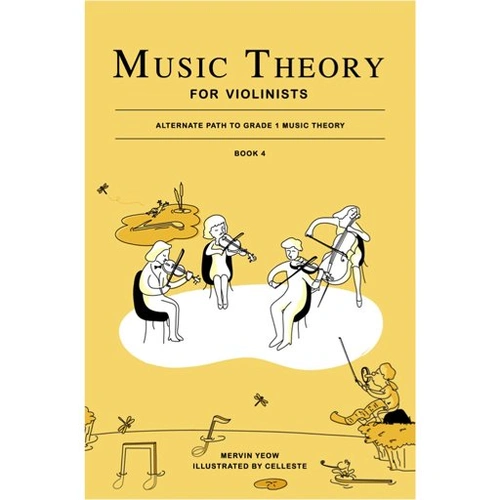 Music Theory for Violinists Book 4 by Mervin Yeow - 40 Pages, Sniper Pitch, Violin, Includes dynamics, tempo, key signatures, and musical terms.