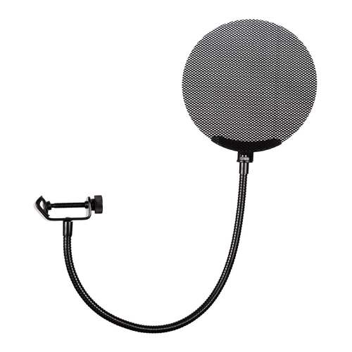 SoundArt SPF-M1-BLK Metal Mesh Pop Filter - 6" Diameter, Adjustable, Clips to Microphone Stand