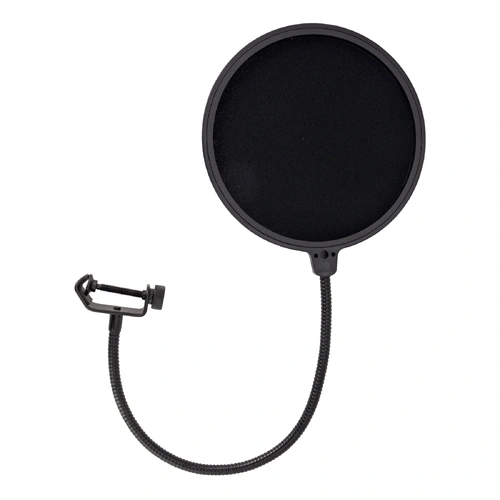 SoundArt SPF-P1-BLK Nylon Fabric Pop Filter - 6" Diameter, Adjustable, Clips to Microphone Stand