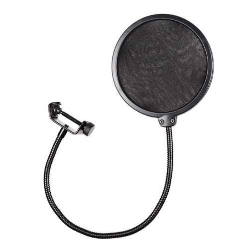 Soundart SPF-P2S-BLK Nylon Fabric Pop Filter with Adjustable Screen, 5" Diameter