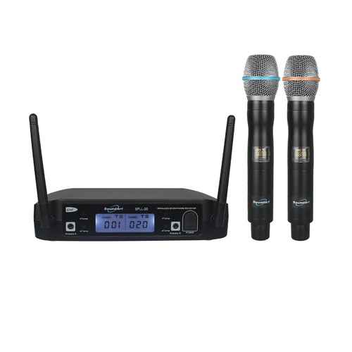 SoundArt Deluxe Dual Channel Wireless Microphone Set with 2 x Hand-Held Mics
