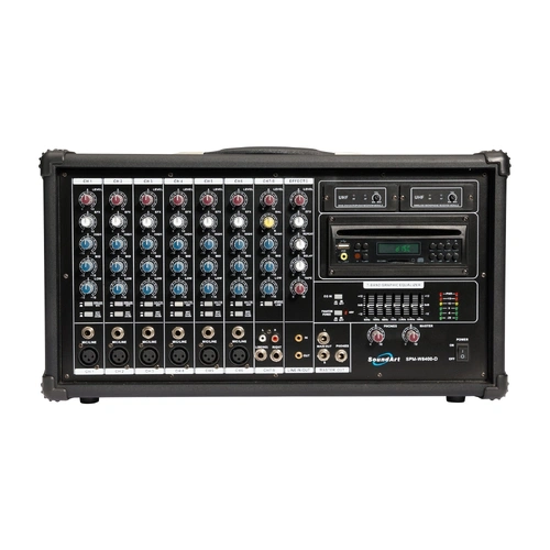 SoundArt 8 Channel 400W Dual Wireless Powered Mixer PA System with DVD Player