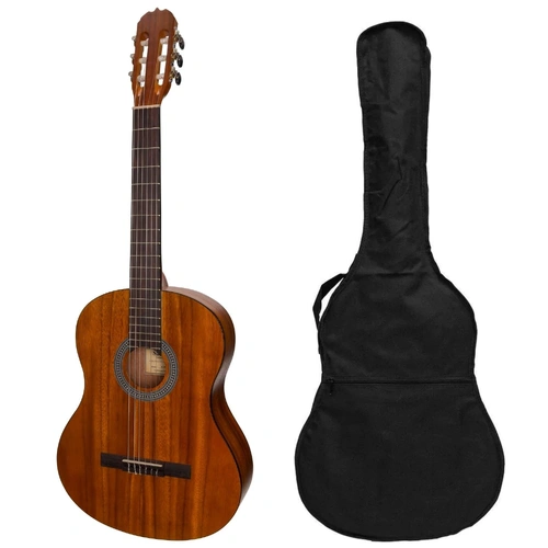 Sanchez SS-C36ET-KOA 3/4 Student Acoustic-Electric Classical Guitar with Gig Bag, Natural Finish, Nylon Strings, Adjustable Truss Rod