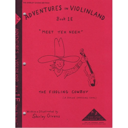Adventures in Violinland Book 1E by Shirley Givens - Violin String Crossing Game with Cowboy Theme, 33 Pages, M&M Publisher