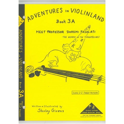 Adventures in Violinland Book 3A by Shirley Givens - Violin Method, 88 Pages, Publisher: M&M
