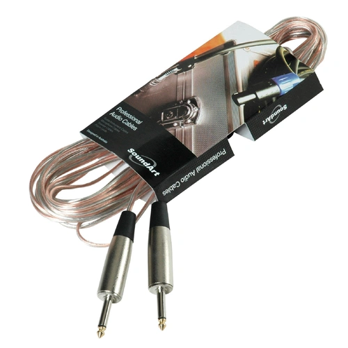 SoundArt SSC-40 Clear Speaker Cable with Jack to Jack Connectors, 10m Length
