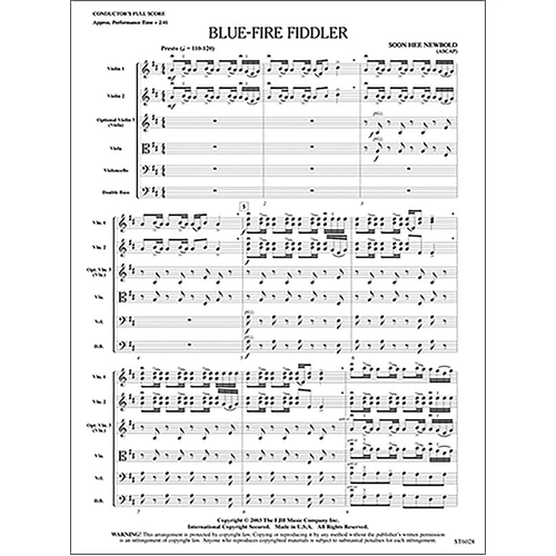 Blue Fire Fiddler by Soon Hee Newbold, FJH Music Company, 1 Page