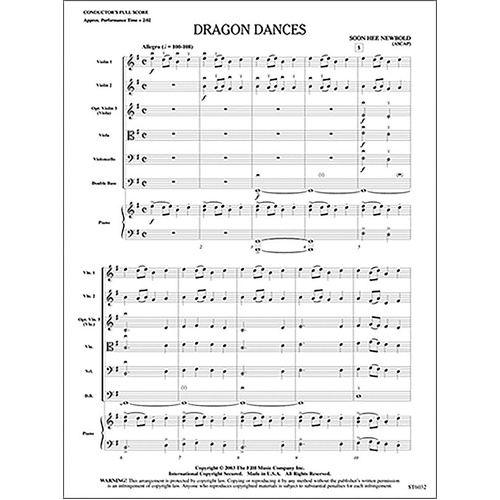 Dragon Dances by Soon Hee Newbold - FJH Music Company, 1 Page, 2:00 Performance Time