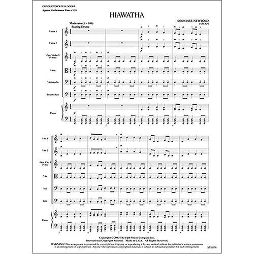 Hiawatha SO1 SC/PTS by Soon Hee Newbold - FJH Music Company, 1 Page