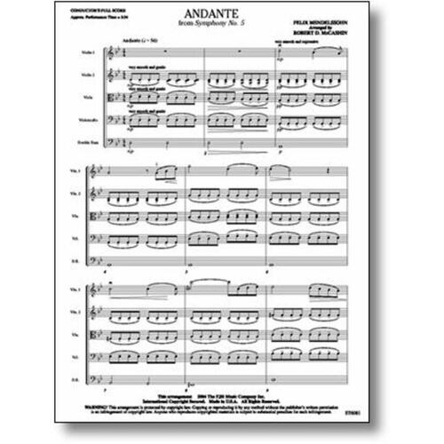 Andante From Symphony No 5 So Arr Mccashin (Music Score/Parts)