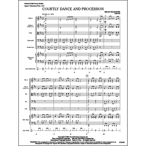 Courtly Dance and Procession by Brian Balmages, FJH Music Company, 1 Page